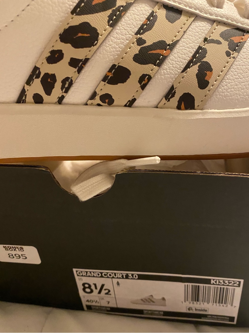 adidas Grand Court 3.0 White Leopard 8.5